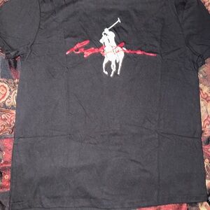 Polo Ralph Lauren Big Pony Graphic Print Black Soft Blend T-Shirt